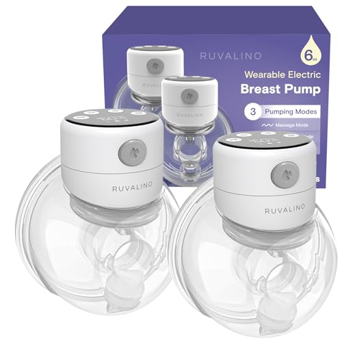 Image of RUVALINO Wearable Breast Pump - S12A Portable Auto Electric Breast Pump Hands Free with 3 Modes & 12 Levels, 24mm Flange, Breastfeeding Essentials Baby Registry Search, FSA or HSA Eligible(Pack of 2)