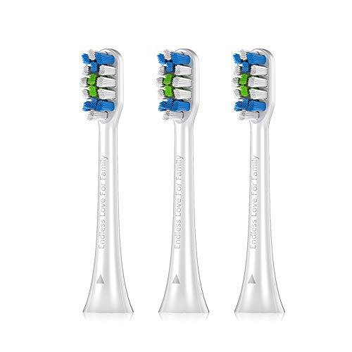 Proscenic Electric Toothbrush Replacement Heads Brushes, 3 Pack of Brush Heads(White)