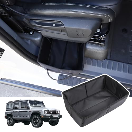 Bekantogy Car Under Seat Storage Box Tray Compatible with Ineos Grenadier 2020-2024 Hidden Organizer Under Front Seat Oxford Cloth Tool Box Organizer Storage Box with Handle (1PCS)