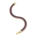 Accesorio de joyería distintivo con diamantes de imitación de corte trapezoidal y capa de protección recubierta al vacío para brillo (oro azul)