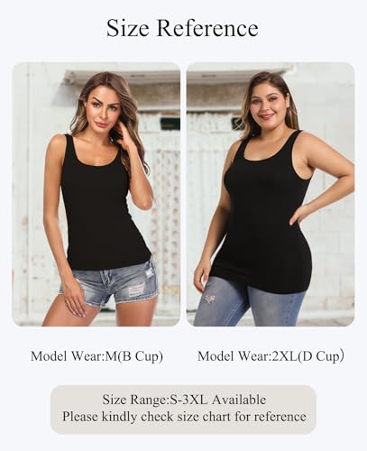 Image of Camisoles for Women with Built in Bra,Basic Yoga Top Layering Tank Top Padded Bra Undershirt(S-3XL)