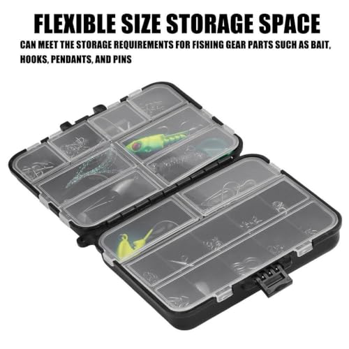 Caja de aparejos para señuelos de pesca, caja transparente visible de almacenamiento portátil con 9 compartimentos individuales, ideal para hombres, padres y principiantes miniatura 5