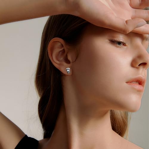 Skull Earrings for Women Men 925 Sterling Silver Skull Stud Earrings Gothic Earrings Halloween Jewelry Gifts for Women Men4