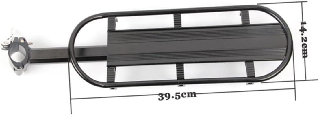Yardwe 1Set Aluminium Alloy Bike Rear Pannier Rack Lightweight Cargo Carrier for Mountain Road Bikes Solid Balance Design for and Convenient Trips Black