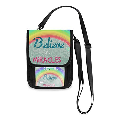 Preisvergleich Produktbild XiangHeFu Geldbörse Telefon Tasche Brieftasche Kartenhalter Große Kapazität Münzetui Regenbogen Happy Running Einhorn Leder