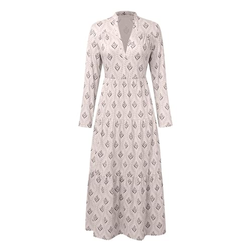 Boho Maxi Dress for Women 2025 Trendy Long Sleeve Floral Dress Tiered Flowy Dress Loose Spring Long Dresses3