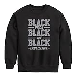 Instant Message - Black Pride Joy Excellence - Toddler & Youth Crewneck Fleece Sweatshirt - Size 2T
