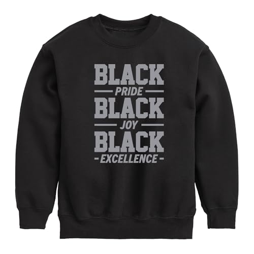 Instant Message - Black Pride Joy Excellence - Toddler & Youth Crewneck Fleece Sweatshirt - Size 2T