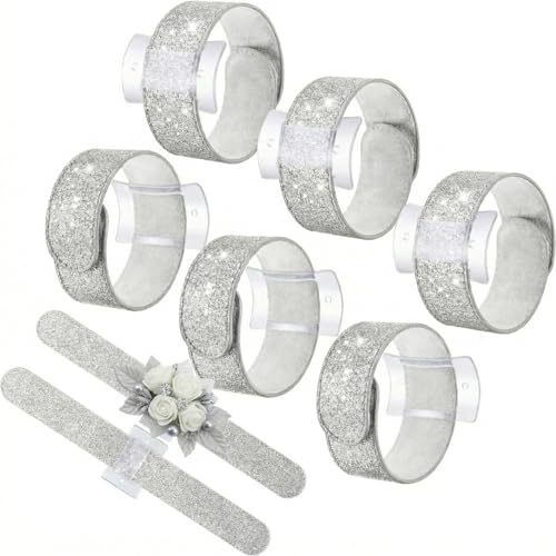 Relaxgiant 6 Pieces Corsage Wristlet Bracelets Slap...
