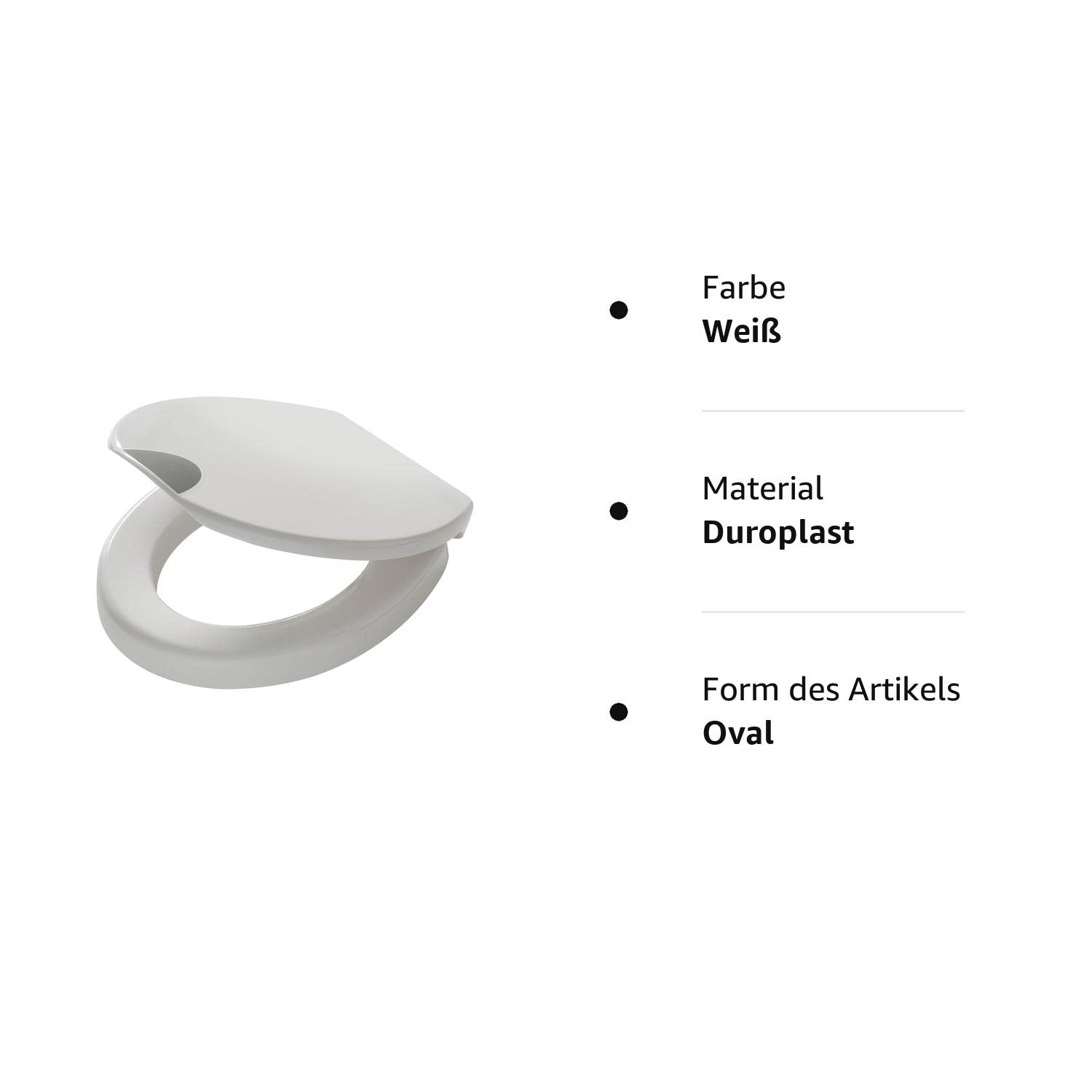 Tiger Toilettensitz Comfort Care, WC-Sitz mit 5 cm Sitzerhöhung und Absenkautomatik, verbesserter Sitzkomfort durch erhöhte Sitzfläche, Duroplast, Farbe: weiß, extra stabile Befestigung
