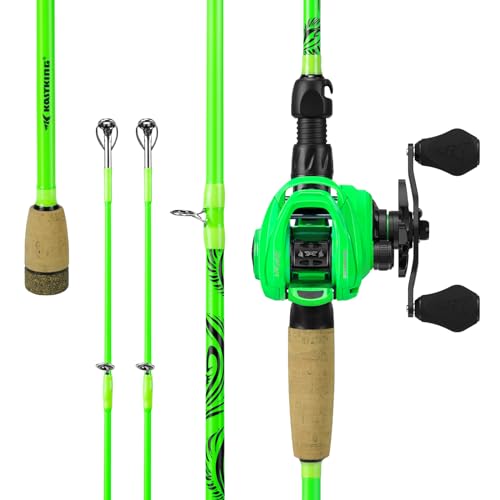 KastKing Zephyr Dual-tip Rod Casting Reel Combo,6ft 6in ML & M, Right Handed Reel
