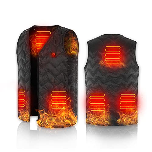 Image of AngelReally Heated Vest Adjustable Size Warm Vest with 5 Heating areas, USB Rechargeable Heated Jacket,Washable Electric Vest for Men Women