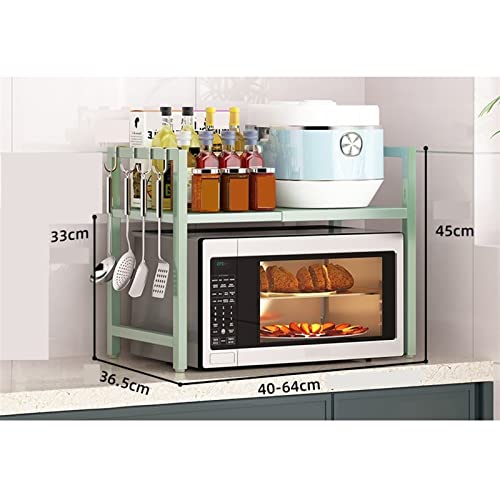 Chariot de cuisine extensible pour micro-ondes avec étagères modulables - 4