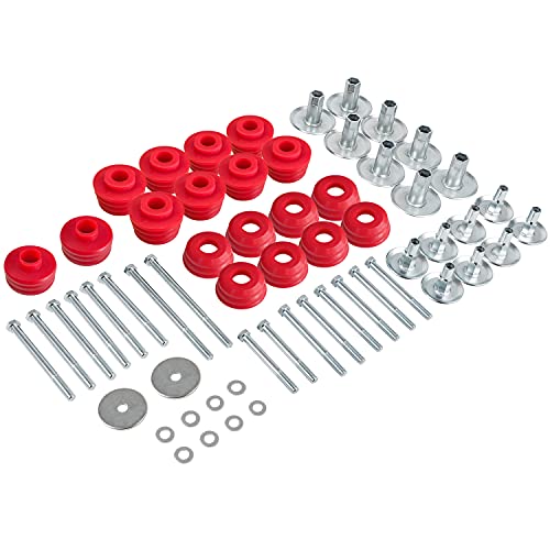 Kf04060Bk Body Mount Bushing Kit For Ford F250 F350 Super Duty 2008-2016 2Wd 4Wd Polyurethane Body Cab Mounts & Steel Sleeves & Hardware (Red) #TOP7