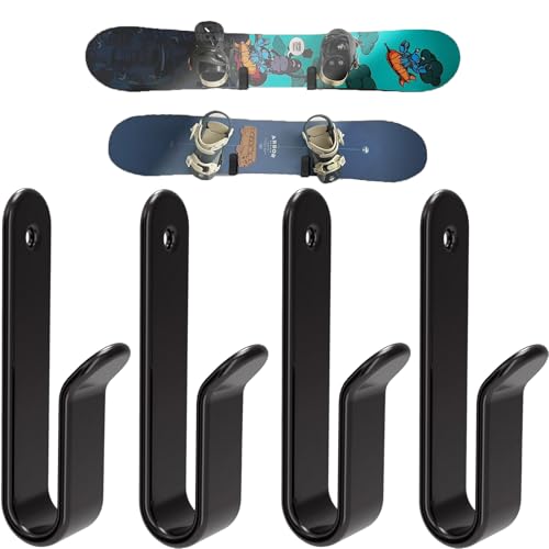 ZIDIHUB Horizontal Snowboard Wall Mount Clips Snowboard Wall Rack Snowboard Mount Storage Snowboard Display Wall Mount for Room, Garage (2 Set)
