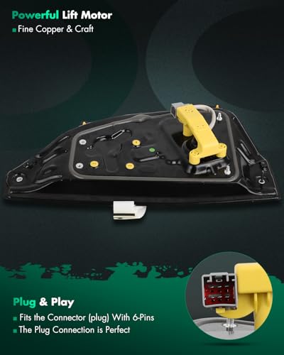Image of SCITOO Rear Driver Side Power Window Regulator with MotorReplacement for 2008-2015 for Land Rover LR2 LR060139