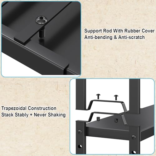 Image of Narrow Expandable Cabinet Shelf Organizer 5.51 inch Width, Kitchen Counter Storage Shelves Spice Racks, Small Cupboard Countertop Tabletop Shelves Organizers, Expandable Adjustable Stackable, Load 30LBS