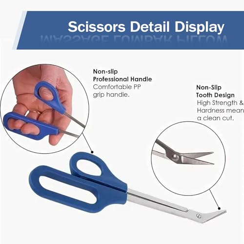 Image of Long Handle Toenail Scissors, Toenail Scissors For Thick Nails For Seniors 8 Inch Stainless Steel Easy Reach Thick Nails Long Handle, Toe Nail Clippers for Seniors Women Men