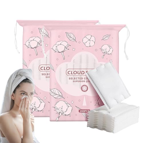 2 toallitas de limpieza faciales desechables,Paquete de 200 toallitas secas de algodón puro, toallitas para bebés y maquillaje,Elimina la suciedad facial y el maquillaje pesado
