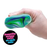 Schylling NeeDoh Nice Cube Swirl - Sensory Toy with a Super Solid Squish - Unique, Swirling Color Blend - Ages 3 and Up - Color May Vary; One Cube Per Pack