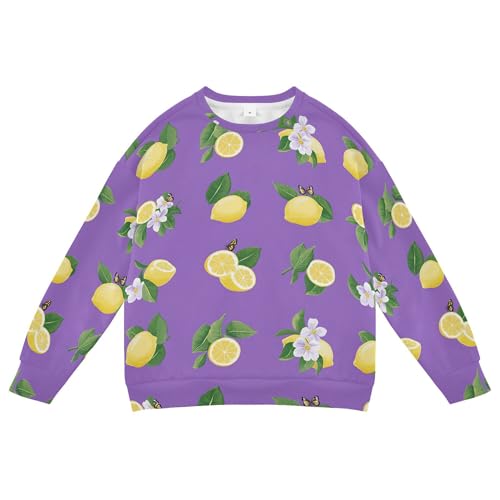 JUNZAN Beauty Lemon Fruit Purple Little Kids Sweatshirts Hoodies Long Sleeve Kids Hoodies Boys Athletic 4T