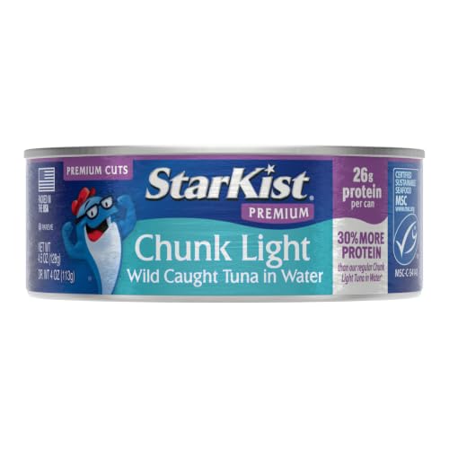 Image of StarKist Premium Chunk Light Tuna in Water, 4.5oz Canned Tuna, 12-Pack