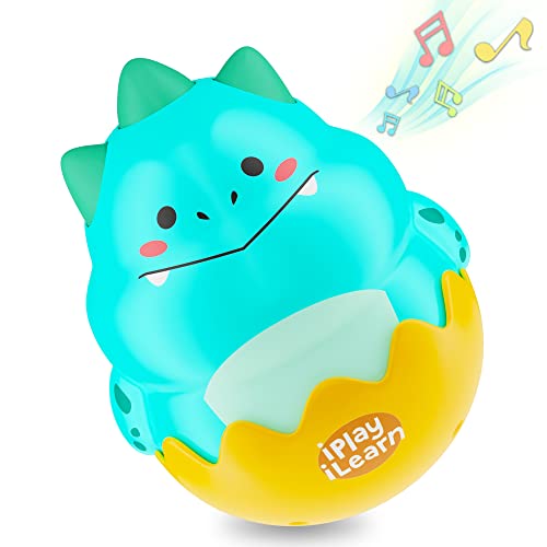 Image of iPlay, iLearn Baby Dinosaur Wobble Toys, Infant Dinosaur Roly-Poly 3-6-12 Month, Babies Tummy Time Fun, Sensory Development, Newborn First Birthday Gift 4 5 7 8 9 10 Month 1 Year Toddler Boy Girl