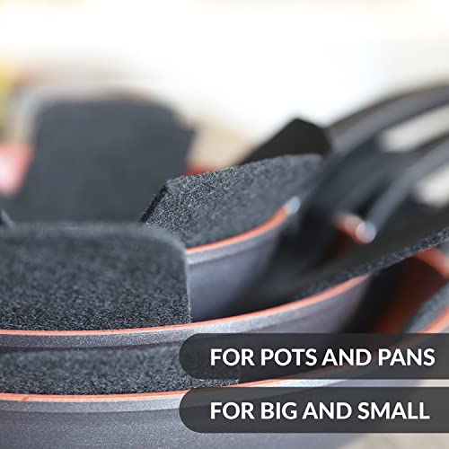 Chefarone 5-Piece Pan Protector Set (38 cm, Black) – Premium Felt Pot Protectors for Non-Stick Pans, Saucepans, Skillets & Cookware – Anti-Scratch, Space-Saving, Cut-to-Size