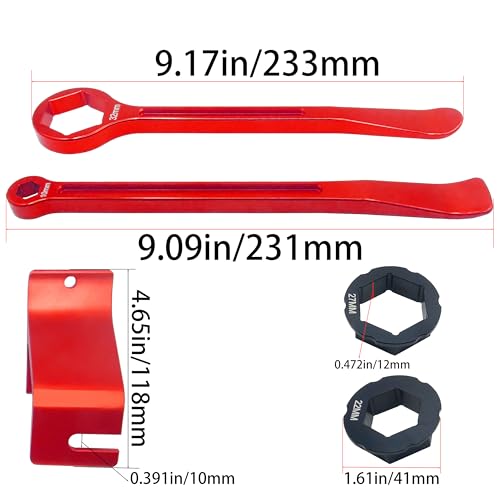 Image of 10mm /0.39''13mm /0.51''22mm /0.87''27mm /1.06''32mm /1.26''Tire Iron Lever Tool Spoon Motorcycle Tire Change Kit Wrench Set Bead Buddy Kit Tire Repair Tool for Bike EXC SX XC EXCF Dirt Pit Bike (Red)