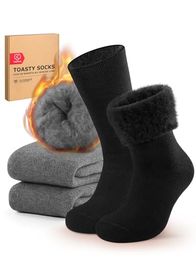 [CLOSEMATE] 靴下 メンズ パイル ソックス 発熱 厚手 冬 超極暖 吸湿速乾 防臭 24-27cm 27-30cm アウトドア 2足入り