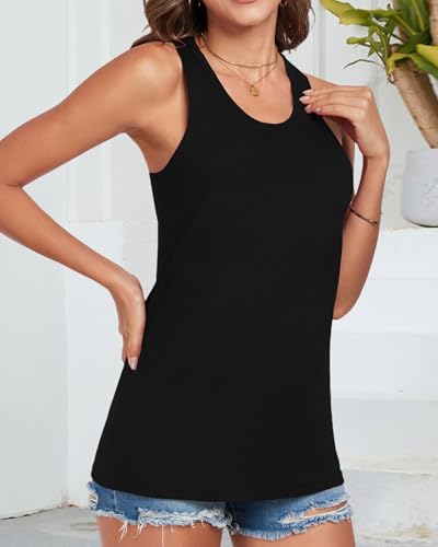 Racerback Tank Tops for Women Summer Sleeveless Round Neck Casual Graphic Tunic Shirts3