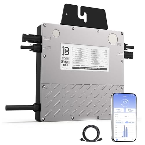 BENY Micro-onduleur Solaire 800W- Onduleur Connecté au réseau électrique avec Contrôle Wi-FI et APP- Puissance de l'onduleur Solaire réglable de 800 W à...