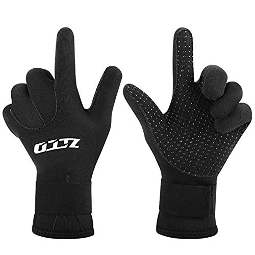ZCCO 3mm/5mm Neoprene Gloves Anti-Slip Wetsuit Diving Gloves with Adjustable Strap for Men Women(3mm,S), 3mm black - Image 2