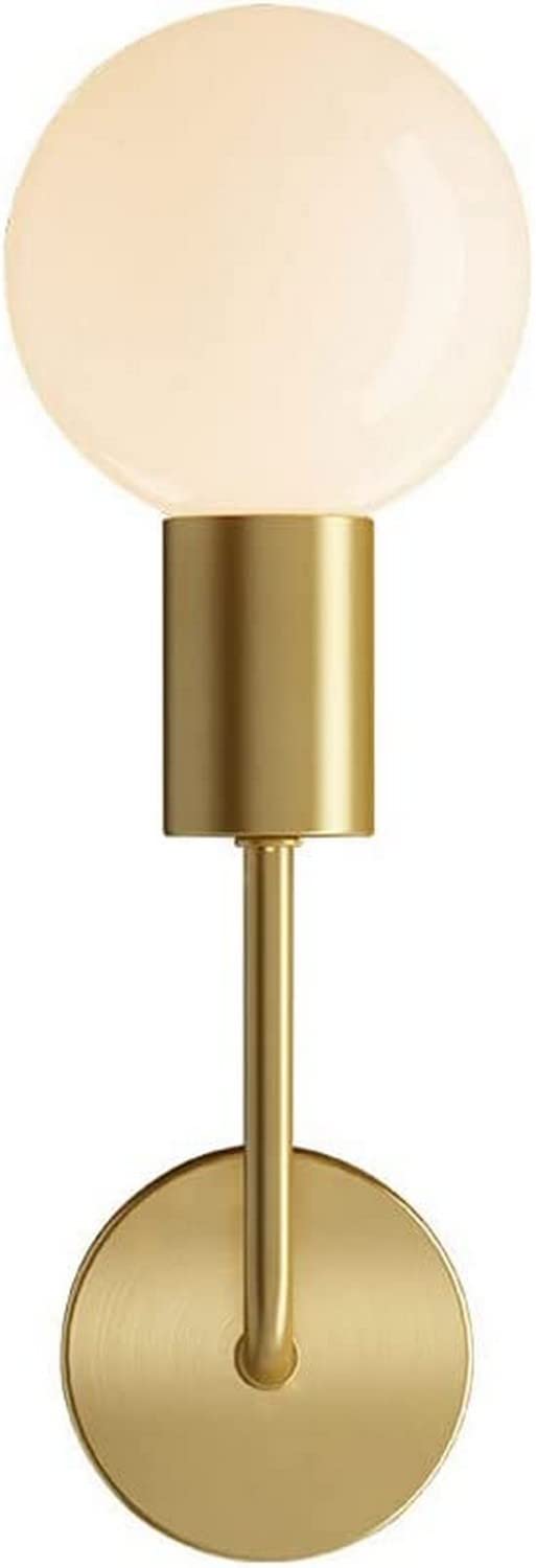 Applique murale boule de verre laiton brossé luminaire chic pour chevet
