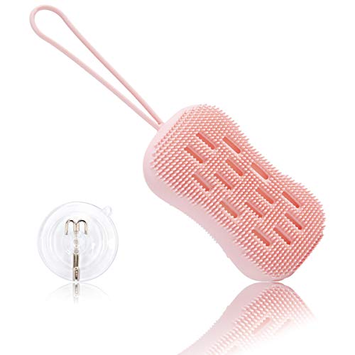 Silicone Bath Sponge - Body Scrubber Made With 100% Food Grade Silicone - Durable & Felxible - Gently On Your Skin - Removes Dead Skin Cells and Makeup - Suitable For Sensitive Skin.