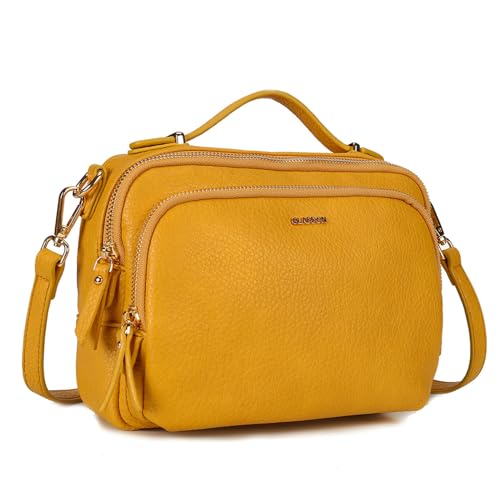 Image of Crossbody Bag,Convertible Top Handle Purse and Satchel for Women | Soft vegan leather; multi pockets; fits A5,iPad mini,long wallet; lightweight organizer for work, travel and weekends