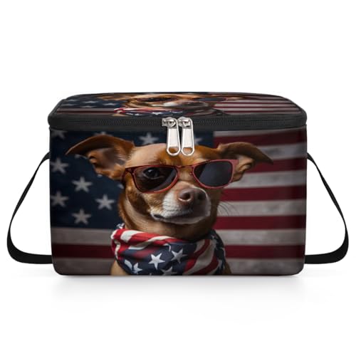 GzLeyigou Dog Puppy Lunch Bags for Women Men 9 Cans, Hot & Cold Food Delivery Bag Insulated Grocery Bag Insulated Lunch Box Husky Cooler Bag for Office Work Picnic Beach