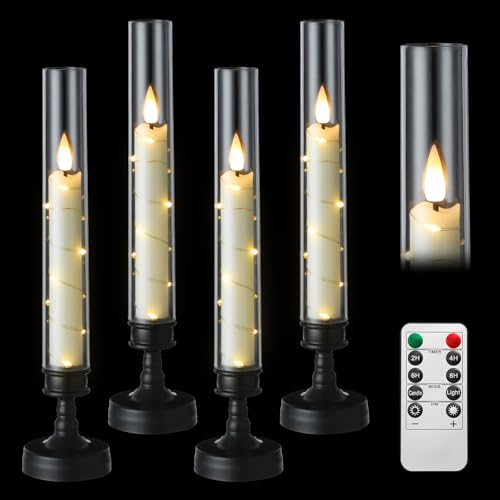 Bougies LED de 26 cm vacillantes programmables avec télécommande - 4