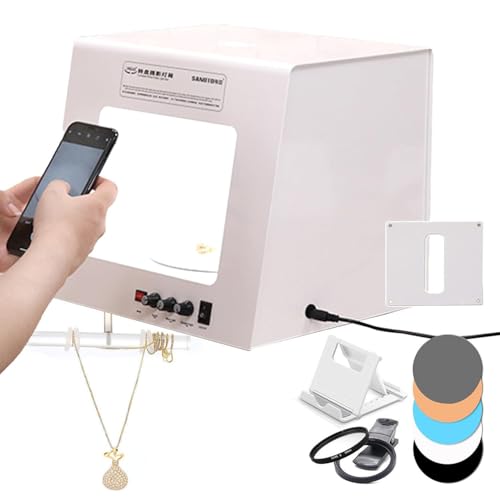 Image of Electric Turntable Light Box for Jewelry Photography, Dimmable Rotating Softbox for 3D Scanning and Video, Photo Studio Equipment