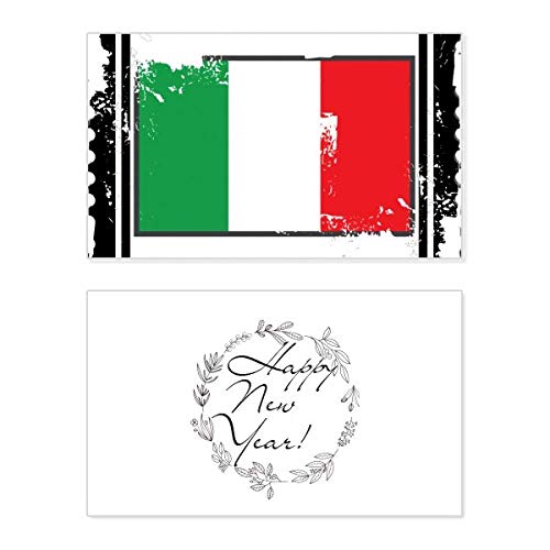 Tarjeta de felicitación de Año Nuevo con diseño conmemorativo de la bandera de Italia
