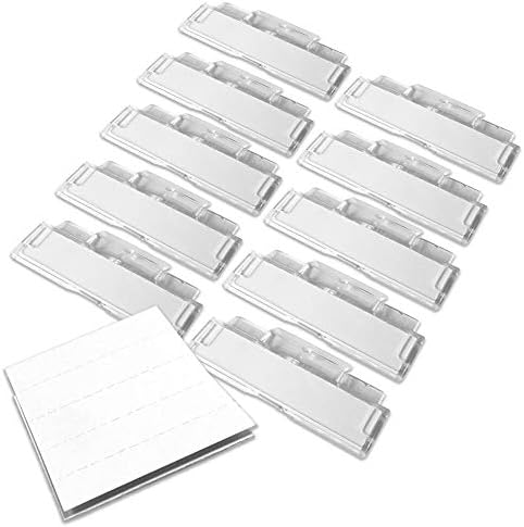 100 Suspension File Tabs And Inserts - Clear Plastic Filing Cabinet Tab Hanging File Tabs & Repositionable Label Insert File Name Tags For Suspension ...