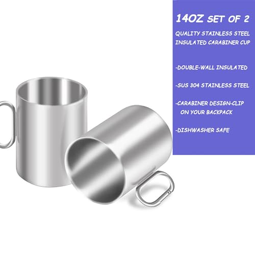 Set de 2 Mugs de Camping Acero Inoxidable 14 oz miniatura 5