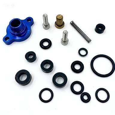 Fuel Relief Seal Kit Pressure Regulator Billet Valve Cap Spring Kit 1999-2003 fits for Ford F250 F350 F450 F4450 7.3L Powerstroke Diesel (Blue)
