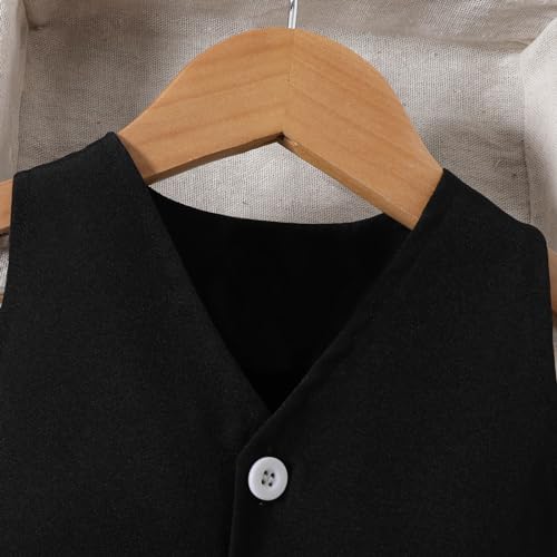 Kids Girls Summer 2 Piece Outfits Solid Color Sleeveless Button Vest Tank Tops+Pleated Skirt with Belt Clothes Set4