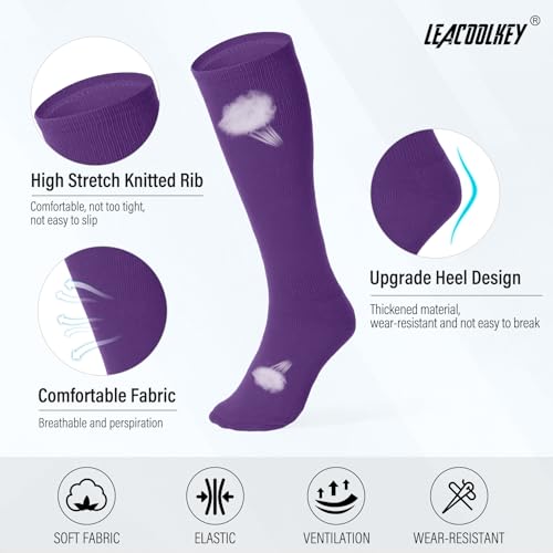 Image of LEACOOLKEY Baseball Belt and Socks Combo Set Adjustable Softball Socks and Elastic Belt for Youth and Adult