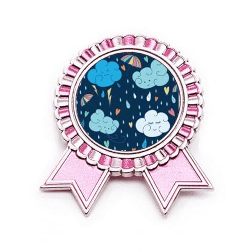 Broche nuage rose et cœur en métal pour égayer vos tenues d'automne