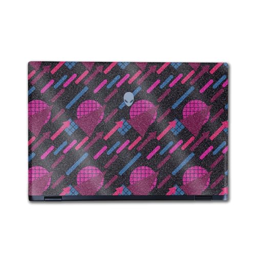 Image of Glossy Glitter Laptop Skin Compatible with Alienware M16 R2 (2024) - Magenta Globe - Premium 3M Vinyl Protective Wrap Decal Cover - Easy to Apply | Crafted in The USA by MightySkins
