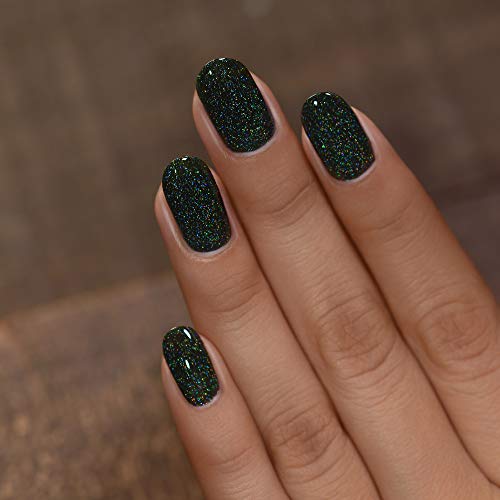 Image of ILNP Holly - Deep Spruce Green Holographic Jelly Nail Polish