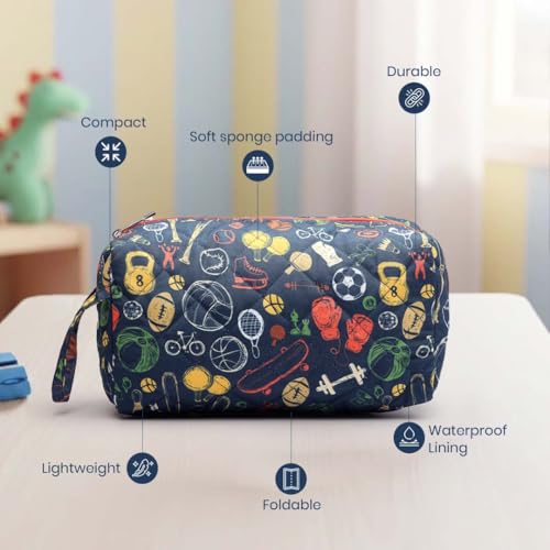 Image of Travel Organizer | Multipurpose All-in-One Compact Durable, Lightweight, Waterproof, Bag | Travel Friendly Pouch | Ideal for Stationary, Medicines, Accessory (Sports Print)