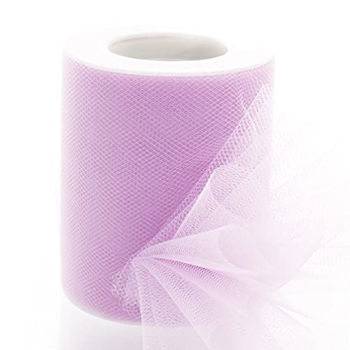 Image of 3 inch Premium Tulle Fabric Roll for Crafts, Wedding, Party Decorations, Gifts - Lt. Lavender 25 Yard Spool